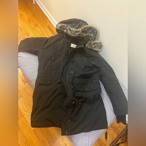 Black Winter Parka Coat